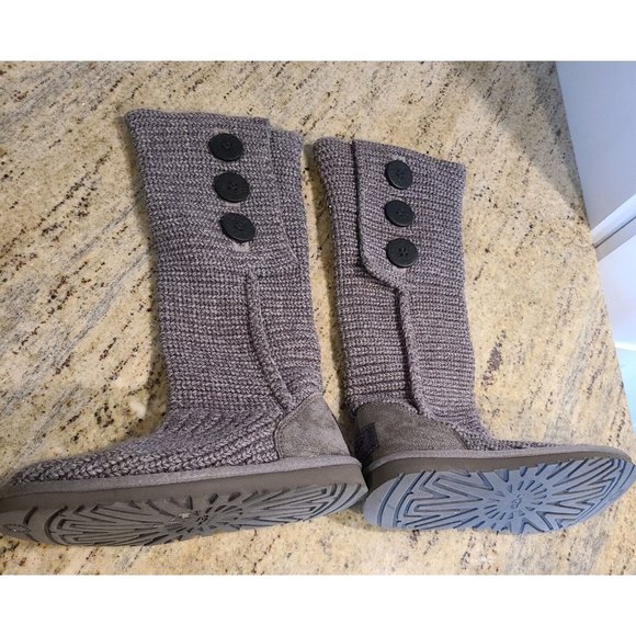UGG Shoes Ugg Australia Classic Cardy Grey Knit Boots Womens Sz Usa